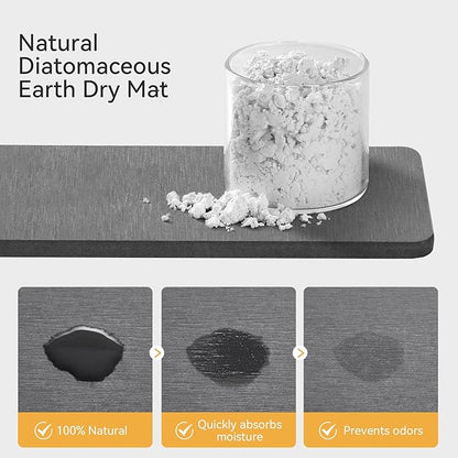 Yofidra Sink Caddy with Stone Drying Tray: Stainless Steel Soap Dispenser Kitchen Sink Organizer Set, Sponge Holder Counter Accessories Decor for Kitchen Organizers and Storage 8.1x3.5x4.5 in White
