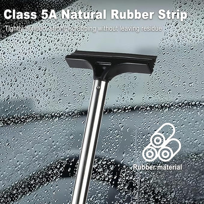 Car Rear View Mirror Wiper, 38.58 In Handle Car Window Squeegee, Retractable Auto Glass Squeegee, Portable Mirror Cleaner Tool for Auto Glass Water Removal Fog Snow (Black)