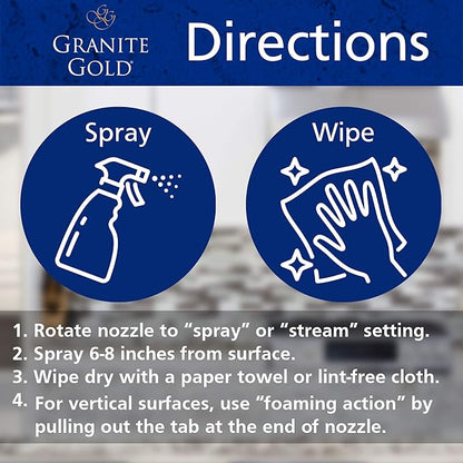 Granite Gold Daily Cleaner for Granite, Marble & Other Natural Stone & Quartz Surfaces, 32 Ounces