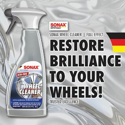 SONAX Wheel Cleaner Full Effect (230200) | Non-Acid Rim Cleaner | Color Changing Wheel-Cleaner-| Brake Dust-Cleaner-| Non-Acid Iron Remover-| (500 ml or 16.9 fl. oz.),(Pack of 2)