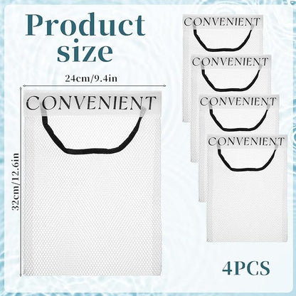 4Pcs Foldable Plastic Bag Holder, Mesh Trash Bag Holder, Wall Mount Sticky Garbage Bags Organizer, for Home Kitchen Grocery Plastic Shopping Garbage Bags Reusable