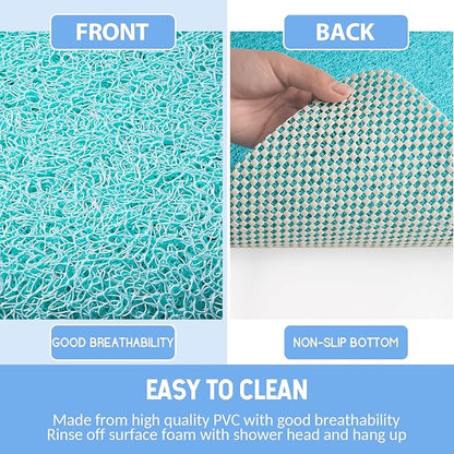 Hargiis Non-Slip Bathtub Mat, Anti Slip Shower Mat, Fast Drying Bathtub Mats, Foot Scrubber Mat, Anti Slip Mat for Tub, Floor, Bathroom, Kitchen, Home, Hotel (Turquoise Blue 40"×28")