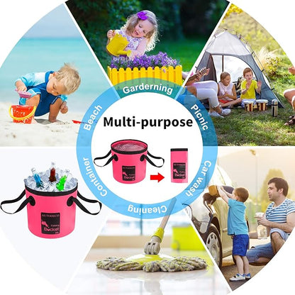 Collapsible Bucket 5 Gallon Container Folding Water Bucket Portable Wash Basin 20L