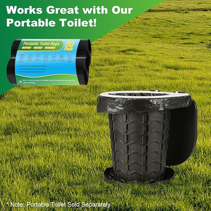 Portable Toilet Bags - 8 Gallon Camping Toilet Bags, Biodegradable Travel Potty Bag for Portable Toilet, Thickened Camp Toilet Waste Bags for 5 Gallon Bucket Toilet, Compostable Trash Bags