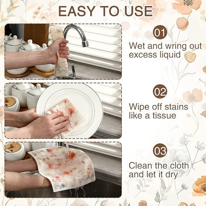 Tegeme 8 Pcs Watercolor Floral Swedish Dishcloth Kitchen Spring Flower Dish Towels Swedish Dish Cloth Absorbent Cotton Reusable Cleaning Kitchen Towels for Summer Housewarming Gift, 6.8 x 7.7''