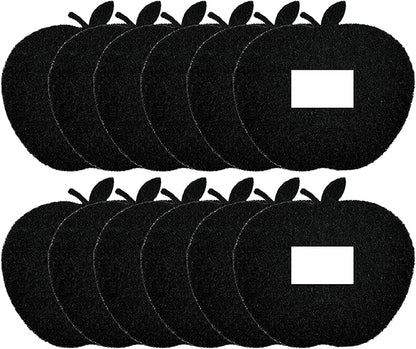 12-Pack Universal Trash Can Odor Absorbing Filters, Activated Charcoal Deodorizer for Trash Cans, Compost Buckets, Countertop and Recycle Bins (Apple)