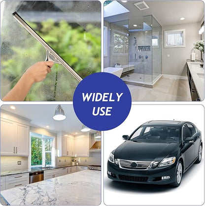 Boao 4 Pieces Replacement Squeegee Rubber 18 Inch Refill Silicone Replacement Rubber Squeegee for Windows, Glass, Shower Doors