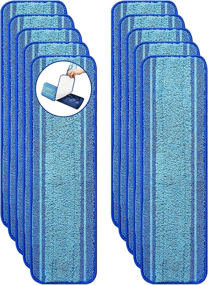 10-Pack Microfiber Mop Pads for Bona Mpo- Washable Reusable Refills for Hardwood, Tile & Multi-Surface Floors | Pet Hair & Stain Remover