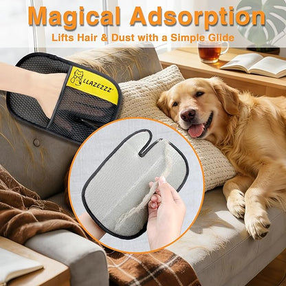 Pet Hair Removal Glove for Dogs & Cats, Quick Clean Electrostatic Reusable Pet Hair Glove, 2026 Upgraded Pet Hair Remover for Clothing, Couch, Carpet, Car Seat -4Pcs
