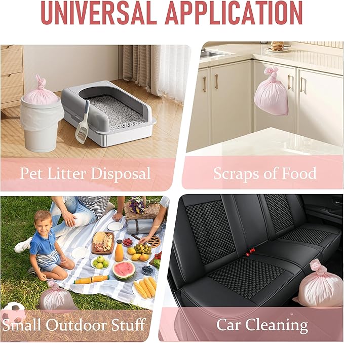 YHEEL Small Trash Bags 4 Gallon: Colored Bathroom Trash Bags Unscented Small Garbage Bags Strong Leak-Proof Trash Liners or Office Bedroom - 120 Counts