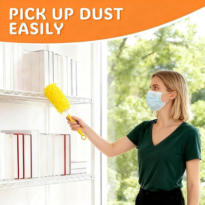 Reusable Duster Refill Compatible with Swiffer, Washable 360 Heavy Duty Duster Refills, Microfiber Dusters Refills for Swiffer Extended Duster, 4 Pack (Handle is Not Included)
