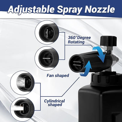 PWACCS Dual Foam Cannon with Pressure Washer Short Gun, Dual Connector Accessory, Car Wash Foam Gun Kit with 1/4" Quick Connector, 5 Sprayer Nozzles, 1.5 Liter, 5000 PSI