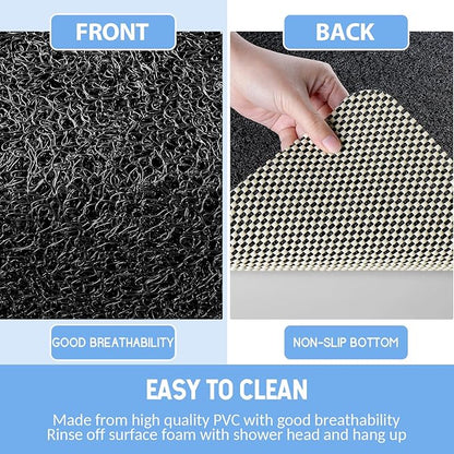 Hargiis Non-Slip Bathtub Mat, Anti Slip Shower Mat, Fast Drying Bathtub Mats, Foot Scrubber Mat, Anti Slip Mat for Tub, Floor, Bathroom, Kitchen, Home, Hotel (Black 32"×17")