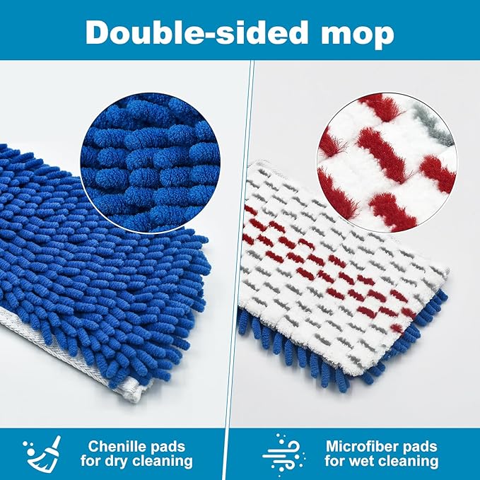 Mop Heads Replacements for O-Cedar Hardwood Floor 'N More 3-Action Mop, Mop Replace Head for O Cedar Hardwood Floor 'N More Microfiber Flip Mop, 2-Pack Dust Mop Heads Replacements for Ocedar