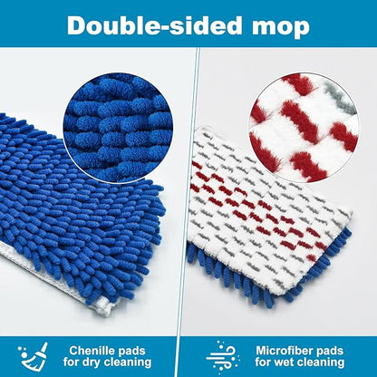 Mop Heads Replacements for O-Cedar Hardwood Floor 'N More 3-Action Mop, Mop Replace Head for O Cedar Hardwood Floor 'N More Microfiber Flip Mop, 2-Pack Dust Mop Heads Replacements for Ocedar