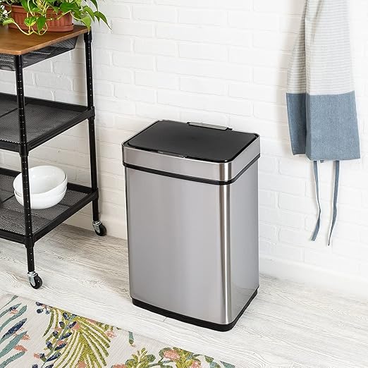 Honey-Can-Do 50L SS Sensor Trash Can TRS-08414 Silver