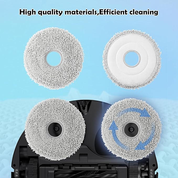 8 Pack Mop Pads for Dreame L40/X40/X50/L50/X30/L20/L40s Ultra/L10s Pro Ultra/L10s Ultra Gen2/X60 Max Ultra, for Mova V50/E40/P10/P50 Pro Ultra, Robot Vacuum Reusable Microfiber Mop Cloth Accessories