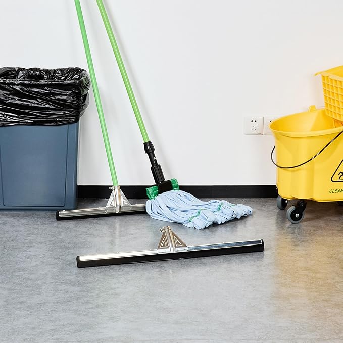 Restaurantware-SQUEEGEE ONLY: Clean Tek Professional 29.92 Inch Floor Squeegee, 1 Broom With Double Rubber Blade - Handle Sold Separately, Heavy-Duty, Steel Wiper For Concrete Floor