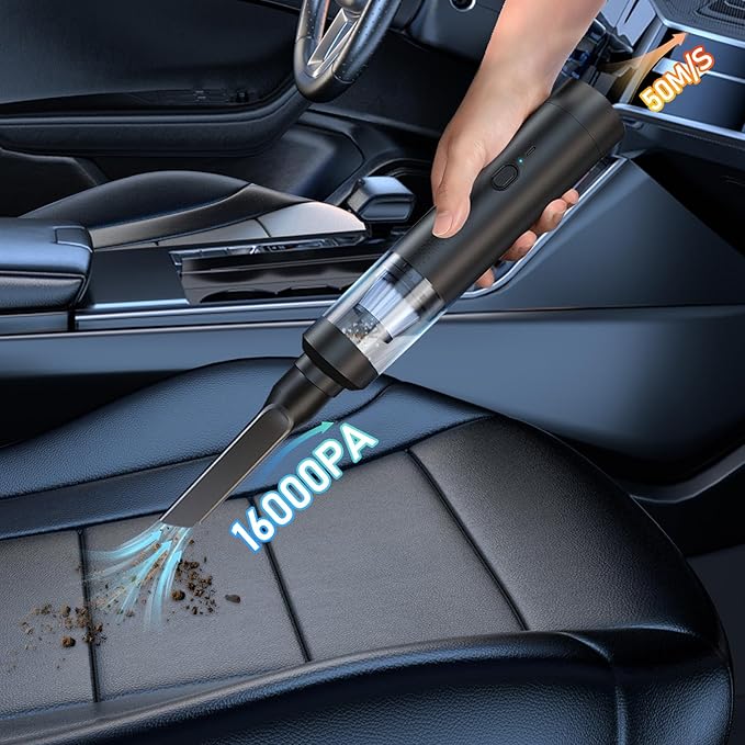 Mini Vacuum Portable Cordless Handheld Vacuum Cleaner, 4-in-1 Small Vacuum with 2 Suction Modes and 16kPa for Desk, Computer, Keyboard & Car, Desktop Vacuum with Blowing & Inflating 2 Modes