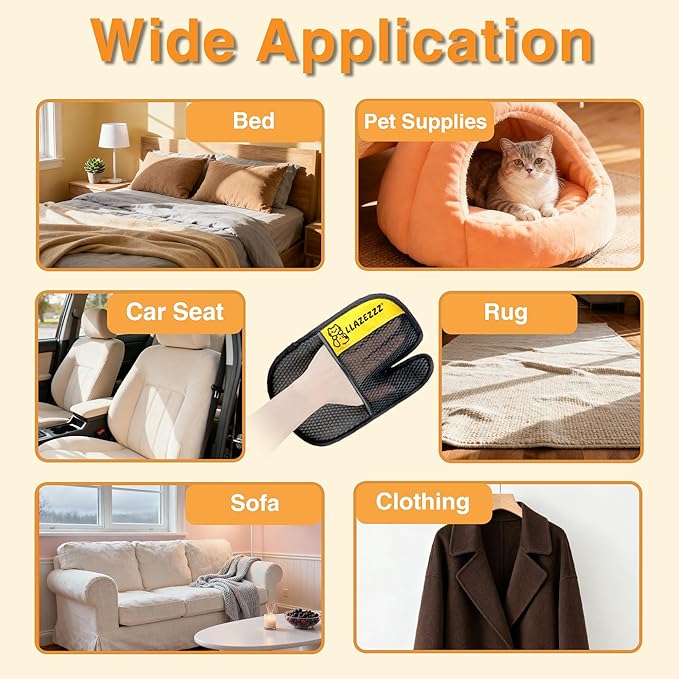 Pet Hair Removal Glove for Dogs & Cats, Quick Clean Electrostatic Reusable Pet Hair Glove, 2026 Upgraded Pet Hair Remover for Clothing, Couch, Carpet, Car Seat -4Pcs