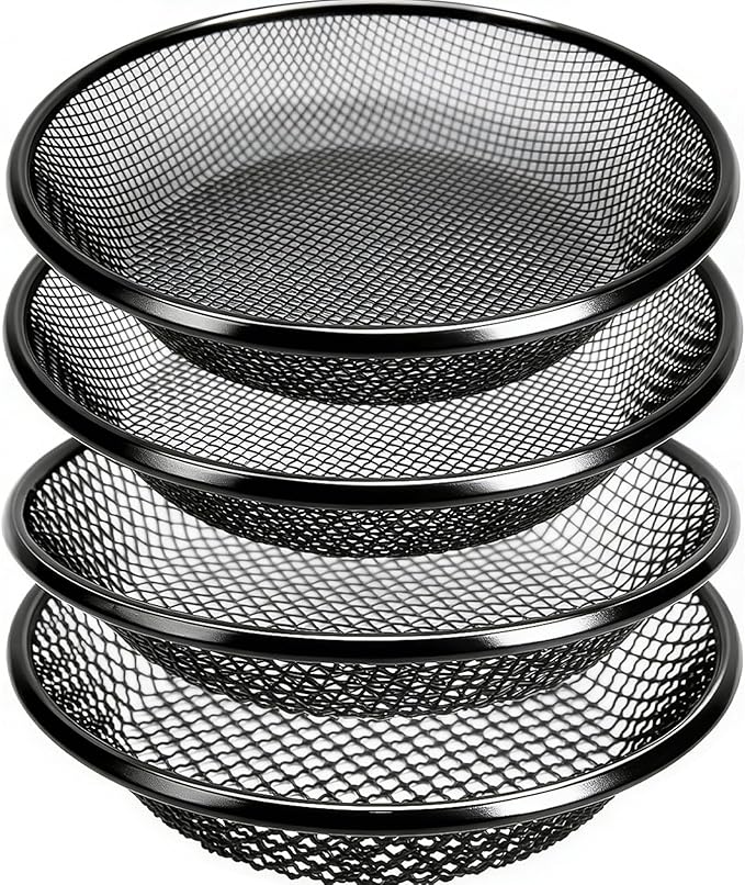 QwayHome 4Pcs Soil Sifter for Gardening, Heavy Duty Galvanized Steel Screen with 4 Aperture Sizes (2/4/6/8mm), Rust-Resistant Sifter Fits 5 Gallon Bucket for Compost, Dirt, Sand,Rock & Shell Sifting