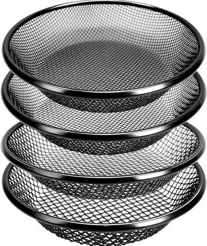 QwayHome 4Pcs Soil Sifter for Gardening, Heavy Duty Galvanized Steel Screen with 4 Aperture Sizes (2/4/6/8mm), Rust-Resistant Sifter Fits 5 Gallon Bucket for Compost, Dirt, Sand,Rock & Shell Sifting