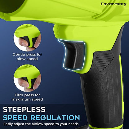 Leaf Blower Cordless, 600000 RPM Handheld Leaf Blower with 2×4.0Ah Batteries and Charger, Battery Power Blower with Extended Nozzle, Portable Lightweight Mini Blower for Lawn Care, Garage, Car Drying