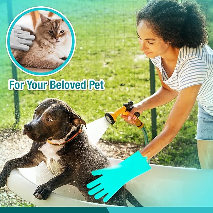 Silicone Scrubbing Gloves 12" Set of 3 Pairs for Kitchen, Bathroom, pet, Car Wash, Cleaning, Reusables