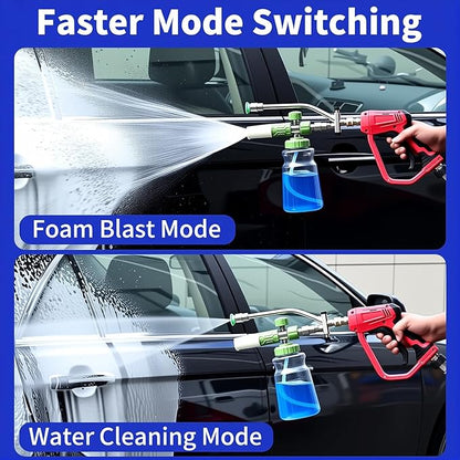 Foam Cannon Dual Connector Accessory, Pressure Washer Double Tip Attachment for Soap Cannon, 7 Pressure Washer Sprayer Nozzles, 1/4" Quick Connect, 4200 PSI