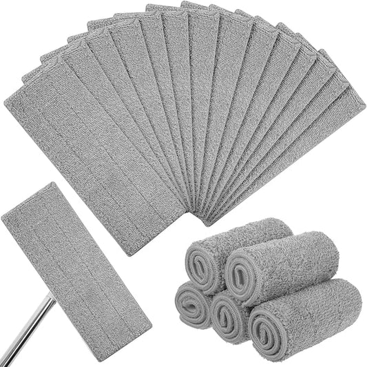 20Pcs Mop Replacement Pads, 13" x 4.9" Universal Mop Pads Reusable Squeeze Microfiber Mop Head Refills Washable Wet Mop, Wet/Dry Mops Flat Compatible with Most 11-13” Size Mops