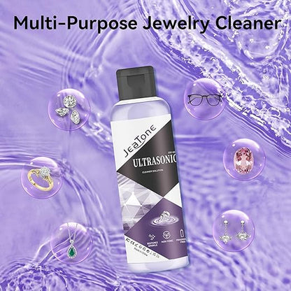 Ultrasonic Jewelry Cleaner Solution for Ultrasonic Cleaner Machine, Professional Cleaning of Jewelry, Diamonds, Gold, Silver, Remove Odors, Discoloration & Stains 2 Pack 4oz