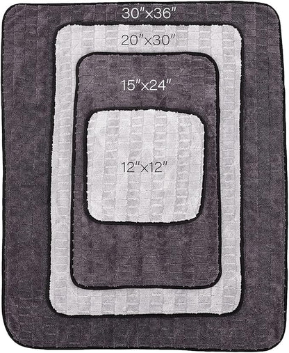 The Rag Company Gauntlet Car Drying Towel, Ultra-Absorbent 70/30 Blend Korean Microfiber, Dries Vehicles Faster Without Scratching, 900 GSM, 30x36 Inches, Ice Grey/Grey, 1-Pack
