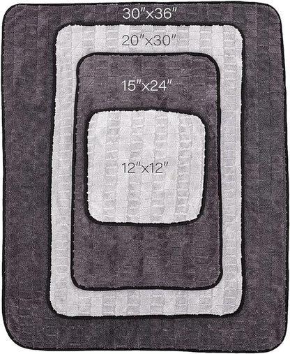 The Rag Company Gauntlet Car Drying Towel, Ultra-Absorbent 70/30 Blend Korean Microfiber, Dries Vehicles Faster Without Scratching, 900 GSM, 15x24 Inches, Ice Grey/Grey, 2-Pack