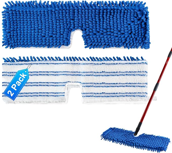 Mop Heads Replacements for O-Cedar Hardwood Floor 'N More Microfiber Flip Mop, 2 Pack Dust Mop Replacement Heads for Ocedar Flip Mop, Reusable Refill Double-Sided Mop Head for O Cedar Mop