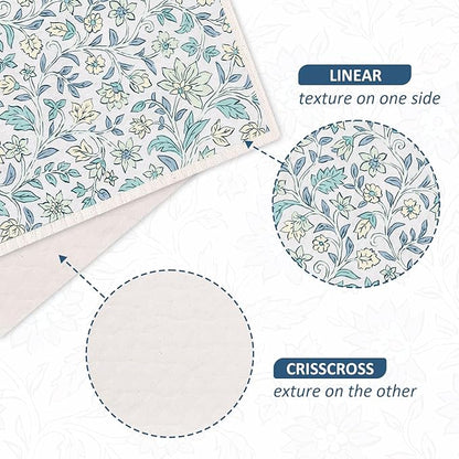 Quera Swedish Dishcloths for Kitchen Blue Botanical Floral Absorbent Cotton Kitchen Dish Towel for Party Home Housewarming Hand Washing Wipes 6.7 x 7.7 Inch, 6Pcs