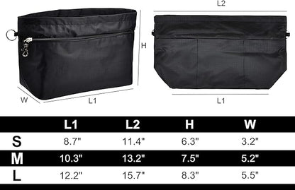 Vercord Handbag Purse Tote Pocketbook Organizer Insert Zipper Closure 11 Pockets 3 Sizes Many Colors