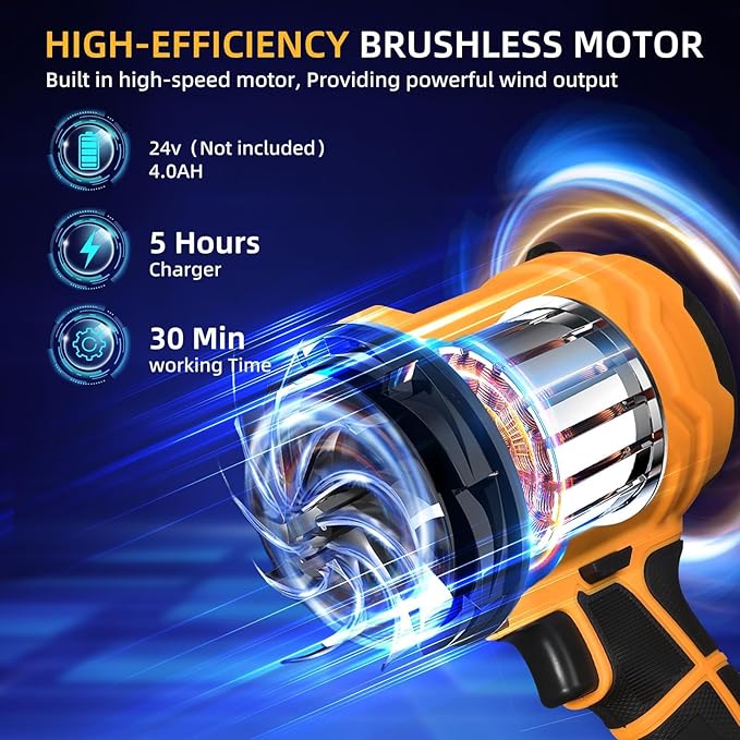 Leaf Blower Cordless Mini Hand Held Leaf Blower Cordless for 20V Battery(NO Battery), Small Car Dryer Air Blowers for Patio Garage Yard Snow Cleaning Car Dryer(Tool Only)