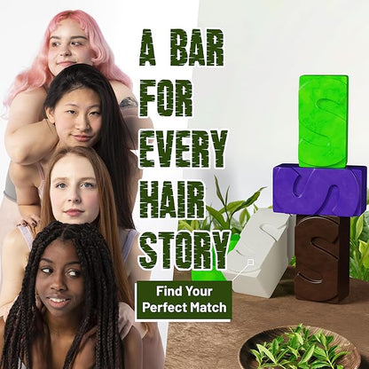 Herbishh Shampoo Bar for Hair Growth – Strengthening & Nourishing, Solid Soap for Thinning Hair, Paraben-Free & Sulfate-Free, 3.53 oz (Tea Tree & Mint Shampoo, Pack of 1)