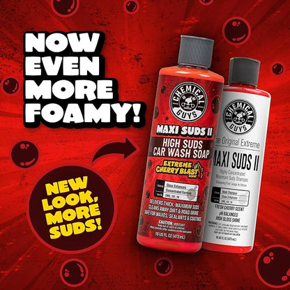 Chemical Guys CWS_101_16 Maxi-Suds II Foaming Car Wash Soap (Works with Foam Cannons, Foam Guns or Bucket Washes) Safe for Cars, Trucks, Motorcycles, RVs & More, 16 fl oz, Cherry Scent