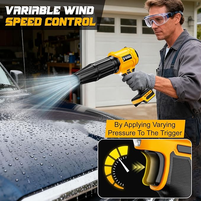 Cordless Leaf Blower Compatible for Dewalt 20V Battery(NO Battery), Mini Turbo Jet Blower with 2 Nozzles, Lightweight & One-Hand Use, for Patio Garage Yard Shop Cleaning Car Dryer(Tool Only)