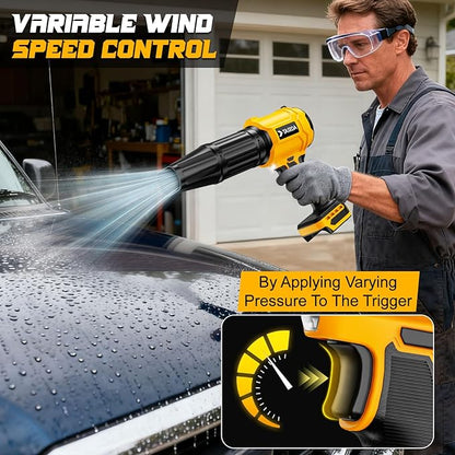 Cordless Leaf Blower Compatible for Dewalt 20V Battery(NO Battery), Mini Turbo Jet Blower with 2 Nozzles, Lightweight & One-Hand Use, for Patio Garage Yard Shop Cleaning Car Dryer(Tool Only)