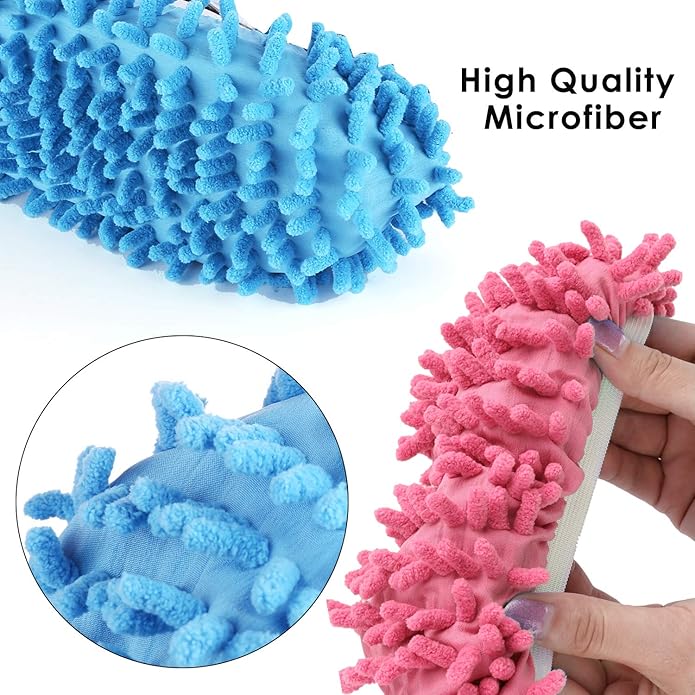 Washable Mop Slippers, Multifunction Microfiber Dust Mop Shoes Slippers Floor Cleaning Shoes Cover for Home