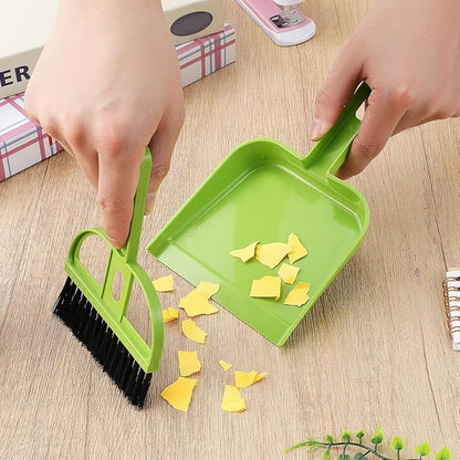 Healifty Mini Broom and Dustpan Set 6-Piece Portable Desk Cleaning Brush Set with Soft Bristles for Keyboard Desktop Pet Hair and Hard Floor Use