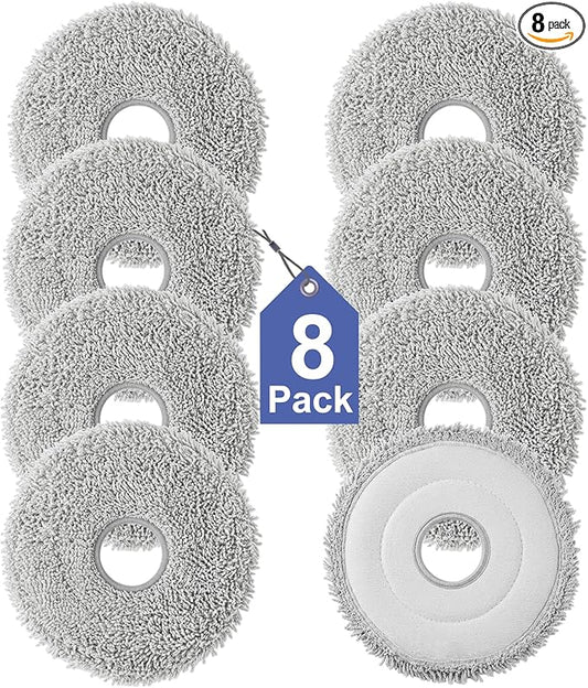 8 Pack Mop Pads for Dreame L40/X40/X50/L50/X30/L20/L40s Ultra/L10s Pro Ultra/L10s Ultra Gen2/X60 Max Ultra, for Mova V50/E40/P10/P50 Pro Ultra, Robot Vacuum Reusable Microfiber Mop Cloth Accessories