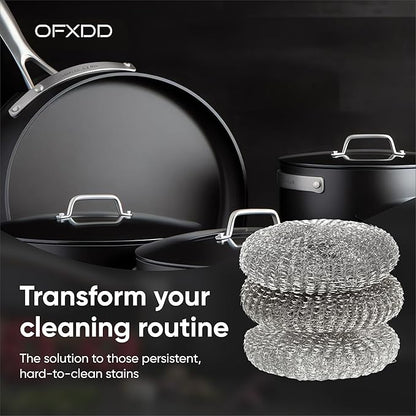 Metal Sponge Scrubbers - Pack of 3 - Dishes Cleaning Metal Scrub for Kitchen - Scrubbing Scouring Pad