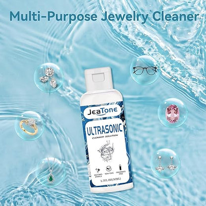 Ultrasonic Jewelry Cleaner Solution for Ultrasonic Cleaner Machine, Professional Cleaning of Jewelry, Diamonds, Gold, Silver, Remove Odors, Discoloration & Stains 50ml