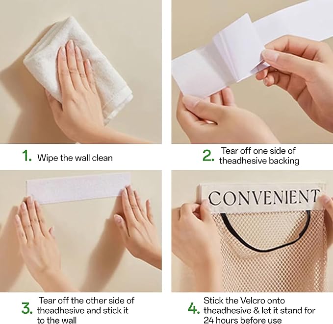 2Pcs Sticky Wall Mount Trash Bag Holder Dispenser - Under Sink & Cabinet Door Adhesive Organizer for Kitchen, Bathroom, Car, Laundry - Reusable Mesh Storage Bags JREEPEE