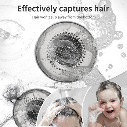 TRAPMATE Hair Catcher Shower Drain, Prevent Clogging Bathtub Drain Hair Catcher, Easy Clean 304 Stainless Steel Shower Drain Cover Protector for Bathroom Regular & Pop-up Drain (Light Gray)