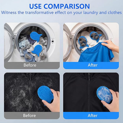 Pet Hair Remover for Laundry,Reusable Dog & Cat Hair Catcher for Washing Machine & Dryer,Effectively Removes Fur,Lint and Dander from Bedding,Clothes(6Pcs Blue)