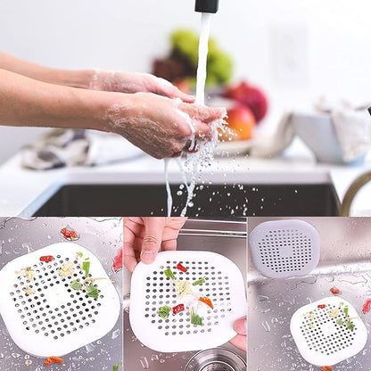 4 Pieces Drain Covers Hair Stopper for Shower Drain Bathtub Stopper Home Drain Protectors with Sucker Water Trap Sink Cover for Bathroom Bathtub and Kitchen (2 Gray+2 White)